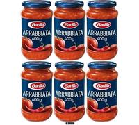 Barilla Salsa Arrabbiata al Pomodoro e Peperoncino, Confezione da 6 Barattoli, 400g per Barattolo, + portachiavi italy shop service