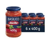 Barilla Sugo al Pomodoro e Basilico 100% Italiano, 6 Barattoli da, 400 g | Sugo Pronto per Pasta, Senza Glutine