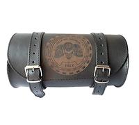 BARILOTTO 20x10 Cuoio nero Spazzolato 3 teschi Selle del Salento porta attrezzi bikebag Satteltasche compatibile con harley devindson moto guzzi triumph