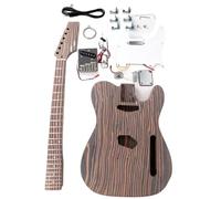 Barilotto Della Chitarra Kit Fai Da Te Per Chitarra Elettrica A 6 Corde Con Corpo E Manico In Zebrano Pickup SS Intarsio A Punti Sul Ponte Fisso Con Hardware Dorato