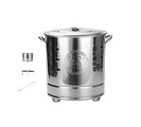 Barilotto di combustione da esterno con coperchio e maniglia per lo smaltimento dei rifiuti da giardino