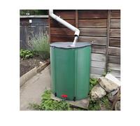Barilotto pieghevole per la raccolta dell'acqua piovana da 500 l, ecologico, rivestito in PVC, per grondaie e giardino, serbatoio dell'acqua piovana verde durevole
