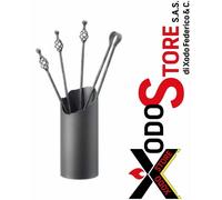 Barilotto porta utensili camino con 4 accessori - BEL FER 3004 - mail x sconto