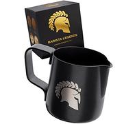 Barista Legends Latte Macchiato Kronos - Caraffa per caffè espresso in acciaio INOX per versare espresso per perfetti strati di schiuma di latte (nero, 100 ml)