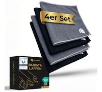 Barista Legends® - Set di 4 Panni, 30 x 30 cm, Estremamente Assorbenti per Attrezzature da Caffè, Per Lancia del Vapore e Macchina Portafiltro
