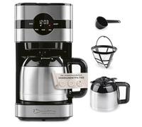 Barista - Macchina da caffè con serbatoio termico, timer 24 ore, filtro permanente, per 8 tazze di caffè, macchina da caffè per polvere [acciaio inox]