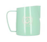 Barista Space Polished Silver Milk Jug ottimale per latte Art con beccuccio preciso, leggero e maneggevole, consigliato dai campioni del mondo - Silver Green - 450 ml