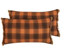 BARJA Set di 2 cuscini Trama a scacchi Arancione 40 x 70 cm