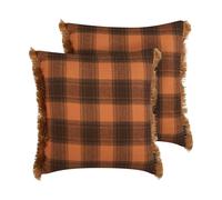 BARJA Set di 2 cuscini Trama a scacchi Arancione 45 x 45 cm