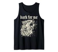 Bark for Me Blackletter Fierce Angry Dog Graphic Canotta