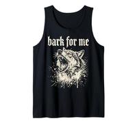 Bark for Me Blackletter Fierce Angry Dog Graphic Canotta