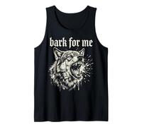 Bark for Me Blackletter Fierce Angry Dog Graphic Canotta