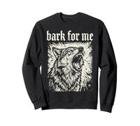 Bark for Me Blackletter Fierce Angry Dog Graphic Felpa