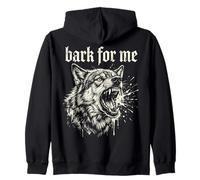 Bark for Me Blackletter Fierce Angry Dog Graphic Felpa con Cappuccio
