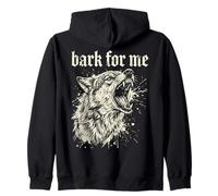 Bark for Me Blackletter Fierce Angry Dog Graphic Felpa con Cappuccio