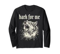 Bark for Me Blackletter Fierce Angry Dog Graphic Maglia a Manica