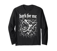 Bark for Me Blackletter Fierce Angry Dog Graphic Maglia a Manica