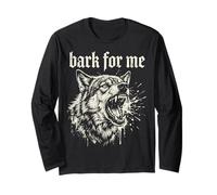 Bark for Me Blackletter Fierce Angry Dog Graphic Maglia a Manica