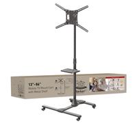 Barkan Carrello per TV da 13 a 83 pollici, inclinabile e regolabile in altezza, può contenere fino a 50 kg, ruote bloccabili, trolley per LED OLED LCD, max. VESA 600 x 400