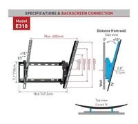 Barkan Flat - Barkan Supporto Da Parete Tv Piatto / curvo E310+ Supporto Da Parete, Inclinazione, 29-65 pollici pollici , Peso Massimo (capacit) 50 Kg, Nero