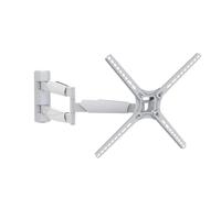 Barkan Supporto da parete per TV bianco lungo 76 cm, staffa per schermo piatto/curvo a 4 vie con movimento completo da 13-65 pollici, supporta fino a 36 kg, ultra estensibile, adatto a LED OLED LCD