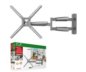 Barkan Supporto da parete per TV da esterno, 76 cm di lunghezza, orientabile, inclinabile, orientabile, con movimento completo, portata fino a 36 kg, estensione extra lunga, max. VESA 400 x 400, per