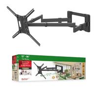 Barkan Supporto da parete per TV lungo 1 metro, braccio doppio da 13-80 pollici, orientabile/movimento completo, piatto e curvo, supporta fino a 50 kg, extra stabile, 101 cm, per LED OLED LCD, max