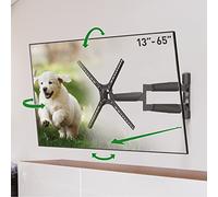 Barkan Supporto da parete per TV lungo 53,5 cm, orientabile da 13 a 65 pollici, inclinabile/movimento completo, può contenere fino a 36 kg, extra lungo, per LED OLED LCD, max. VESA 400 x 400