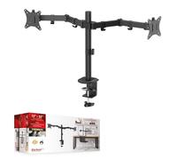 Barkan Supporto da scrivania per doppio monitor per schermi piatti/curvi di dimensioni 13-32", Full Motion - 5 movimenti, ergonomico, rotazione a 360 gradi, touch & tilt, supporta fino a 8 kg x 2,