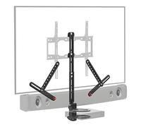 Barkan Supporto universale per soundbar e ripiano A/V, staffa regolabile per montaggio sopra o sotto la TV, dimensioni 13-80 pollici, si adatta alla maggior parte delle soundbar fino a 6,4 kg,