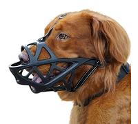 BARKLESS Museruola morbida per cani di taglia media e grande, labrador | Paradenti per mordere, masticare, permettere di bere e mangiare, Labrador Golden Retriever Pastore Tedesco (nero, XL)
