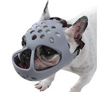 BARKLESS Museruola per cani per muso corto, museruola frenchie morbida per mordere, masticare, leccare per bulldog francesi Boston Terrier, ideale per cani aggressivi dalla faccia piatta che governano