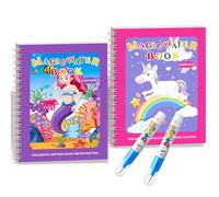 Barlone 2 libri da colorare ad acqua, con 2 penne ad acqua, riutilizzabili Magic Water Book, Magic Water Colouring Book, libro da colorare per bambini