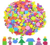 Barlone 750 adesivi in gomma espansa per bambini, colori autoadesivi, serie geometrica, set di adesivi in schiuma per il fai da te per bambini, mini adesivi, per artigianato, scrapbooking, decorazioni