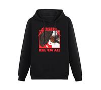 BARLOTUS Berserk Metal Animation Fighters Kill'Em all Men's Hoodies Graphic Pullover Sweatshirts Unisex Black Printed Hooded XL