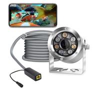 Barlus Telecamera subacquea POE 5MP CMOS obiettivo 100° grandangolare con luce di riempimento IP68 24/7 impermeabile fotocamera per stagno Koi/resistenza alla corrosione marina con cavo da 9,8 m