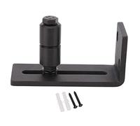 Barn Door Floor Guide | Adjustable Sliding Guide for 3 Inch Doors | Carbon Steel Hardware Accessory with Bearing Rollers | Smooth & Secure Installation (Black ordinary single wheel heightening)