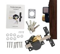 Barn Door Latch Lock,Serratura a doppio lato per cancello | Battente di sicurezza 5 chiavi per porta interna esterna fienile armadio bagno patio camera posteriore cortile