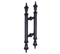 Barn Door Push Pull Door Handle Pull Bar European Style, Stainless Steel Handle Parts Replacement, Luxury French Main Kitchen Door Pulls, Easy Installation(Matte Black,60cm/23 5/8" Length)