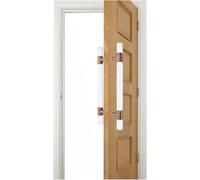 Barn Door Sliding Handle Acrylic Clear Crystal for Wood Gate, Double Sided H Shape Barn Gate Push Pull Bar, for Office/Balcony/Study Room, 23-59 inch Long(Rose Gold,Length-100cm/39.3in)