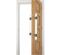 Barn Door Sliding Handle Acrylic Clear Crystal for Wood Gate, Double Sided H Shape Barn Gate Push Pull Bar, for Office/Balcony/Study Room, 23-59 inch Long(Black,Length-60cm/23.6in)