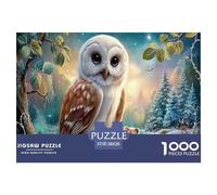 Barn Gufo Jigsaw Puzzle Impossible 1000 Pezzi Ramo della Foresta Stellata Decorazione Per La Casa. Giochi Rilassamento E Intelligence Per Adulti E Ragazzi Da 14 Anni 38x26cm/1000pcs