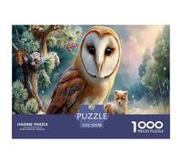 Barn Gufo Jigsaw Puzzle Impossible 1000Pcs Pineta invernale Decorazione Per La Casa. Rilassamento E Intelligence Per Adulti E Bambini Da 12 Anni 52x38cm/1000pcs