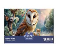 Barn Gufo Jigsaw Puzzle Impossible 1000Pcs Pineta invernale Decorazione Per La Casa. Rilassamento E Intelligence Per Adulti E Bambini Da 12 Anni 38x26cm/1000pcs