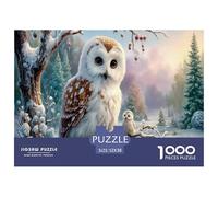Barn Gufo Puzzle Impossibili 1000Pcs Icy Foresta invernale Decorazione Per La Casa. Rilassamento E Intelligence Per Adulti E Bambini Da 12 Anni 52x38cm/1000pcs