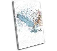 Barn Owl Splash Abstract Animals SINGLE TELA parete arte foto stampa