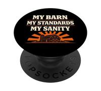 Barn Rules Horse Barn Authority Humor Proprietario Trainer Confine PopSockets PopGrip Adesivo