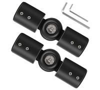 Barnaous Connettore angolare per bastoni per tende, connettore regolabile per tende a bovindo, con 1 pollice in acciaio inox nero (nero)
