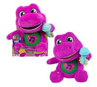 Barney - Barney canterino, peluche 25+ cm con suoni, riproduce 10 frasi e 5 canzoni multilingue inglese, francese, tedesco, italiano e olandese. Giocattolo per bambini, 2+ anni, JGT51