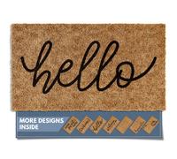 Barnyard Designs Doormat Welcome Mat for Outdoors Large Front Door Entrance Mat 30x17 Brown Hello